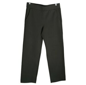 Loft Pullon Ponte Straight Leg Pants Forest Green Travel Office Casual Pockets M